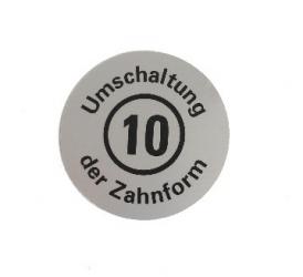 Schild Zahnformumschalt. deut.100.00.44 