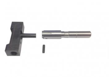 Formbackenhalter hinten u.Führungsachse 