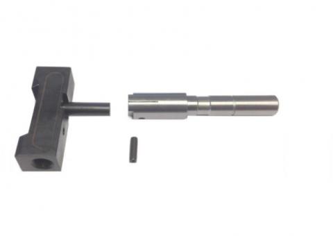 Formbackenhalter hinten u.Führungsachse 